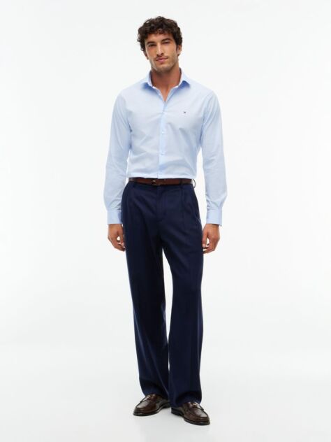 Blue Camasa Flex Slim Fit Din Poplin   Barbati