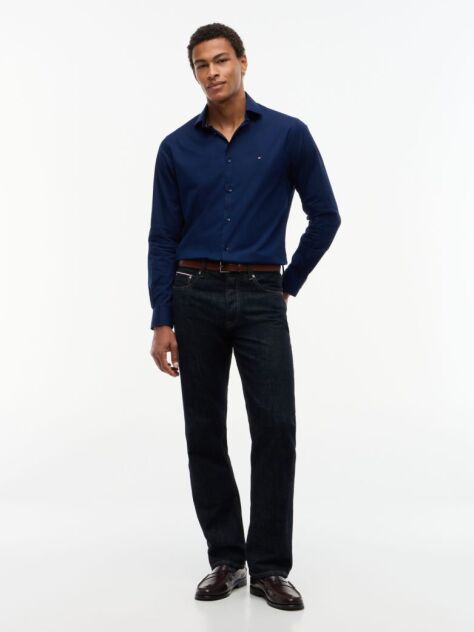 Blue Flex Slim Fit Poplin Shirt  Men