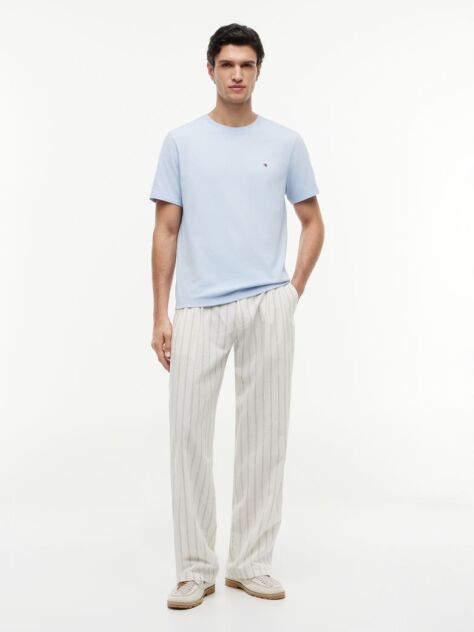 Blue Tricou Cu Broderie Steag  Barbati