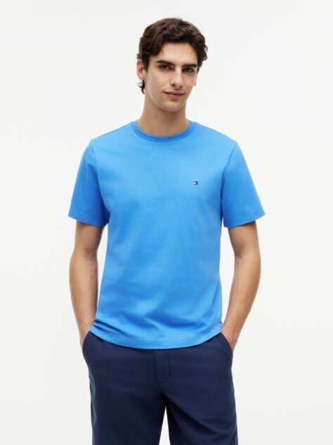 Blue Tricou Cu Broderie Steag  Barbati