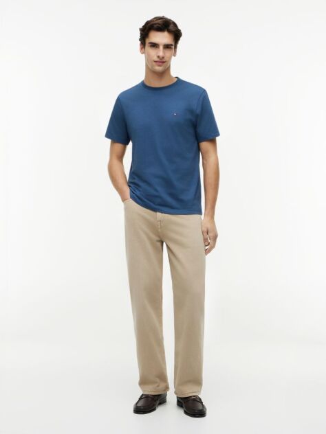 Blue Flag Embroidery T-Shirt  Men