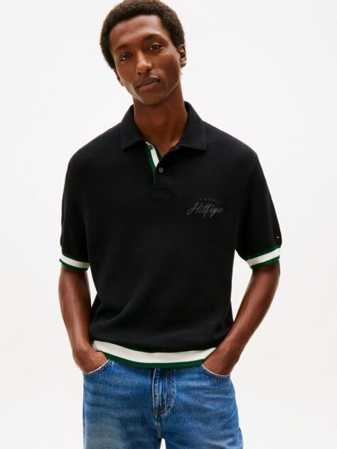 Negru Polo Hidden Cu Croiala Clasica  Barbati