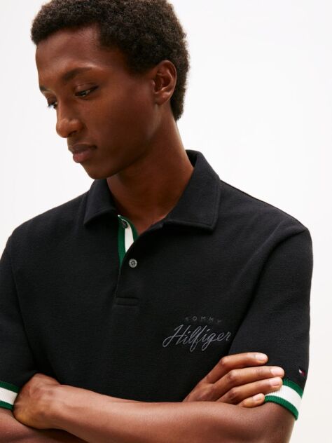 Negru Polo Hidden Cu Croiala Clasica  Barbati