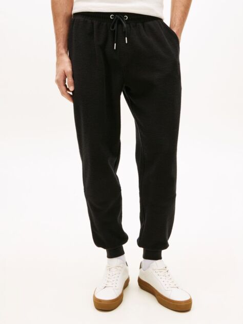 Negru Pantaloni Joggers Cu Logo Brodat  Barbati