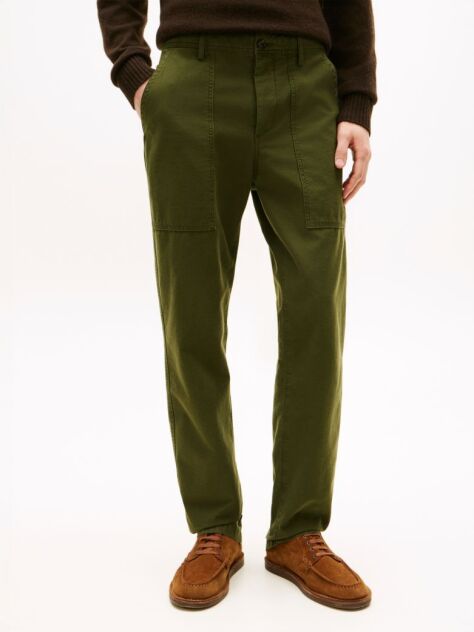 Blue Pantaloni Utility Din Satin Uzati  Barbati