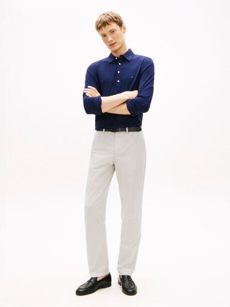 Gri Pantaloni Chino Denton Cu Picior Drept Si Talie Semi-Elastica  Barbati