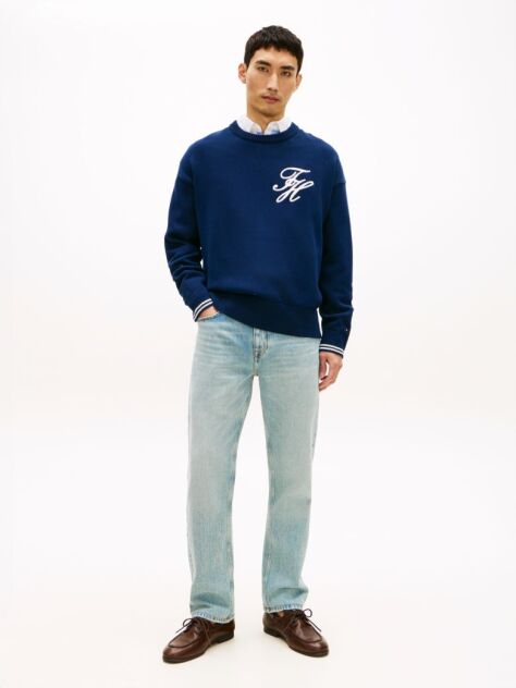 Blue Dover Whiskered Regular Straight Leg Jeans  Men