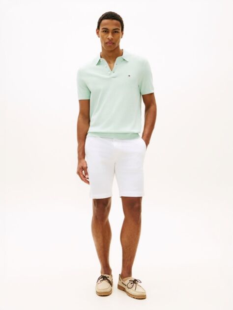 Alb Pantaloni Scurti Denton Twill Slim Cu Lungimea Inseam De 9,5"  Barbati