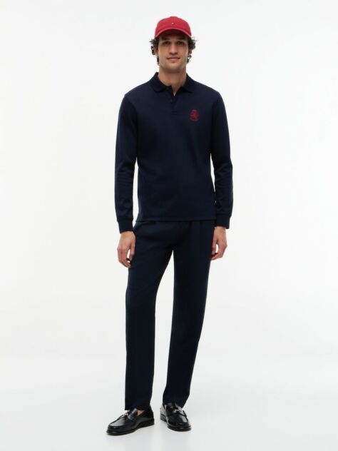 Blue Polo TH Crest Cu Croiala Regular  Barbati