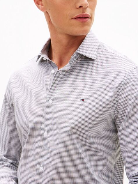 Negru Camasa Cu Croiala Slim Din Poplin Cu Carouri Gingham  Barbati