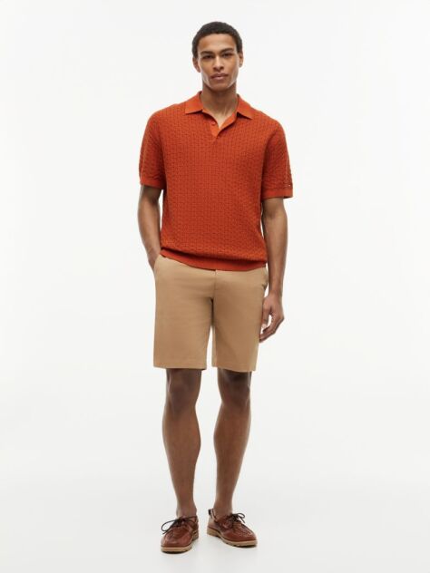 Portocaliu Tricou Polo Cu Croiala Lejera Uzat  Barbati