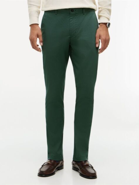 Verde Pantaloni Chino Cu Imprimeu Bleecker Slim  Barbati