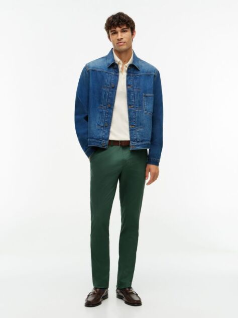 Verde Pantaloni Chino Cu Imprimeu Bleecker Slim  Barbati