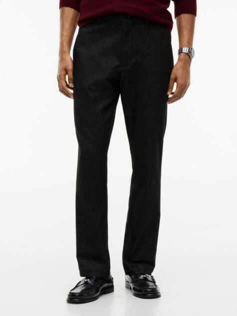Negru Pantaloni Chinos Denton Cu Croiala Dreapta  Barbati