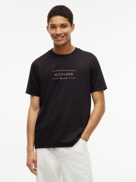 Black Logo Interlock Knit T-Shirt  Men