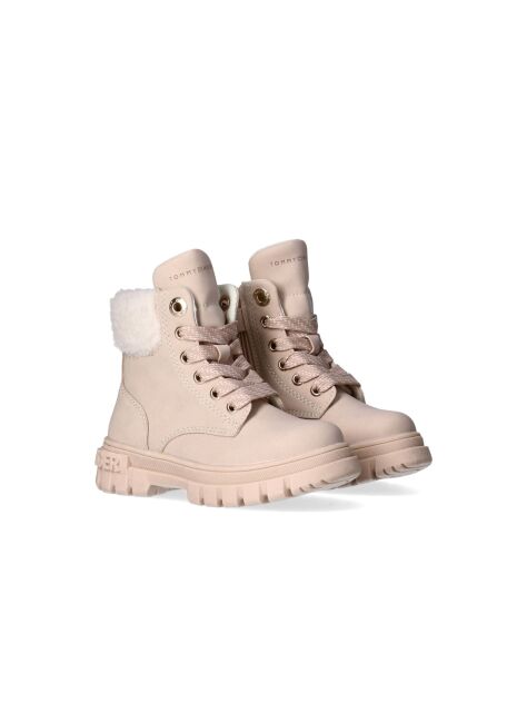 Beige Lace-Up Boots  Girls