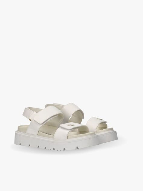 White Hook And Loop Sandals  Girls