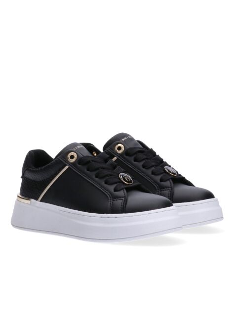Negru Adidasi Cu Cordon Charm Si Monograma TH  Fete