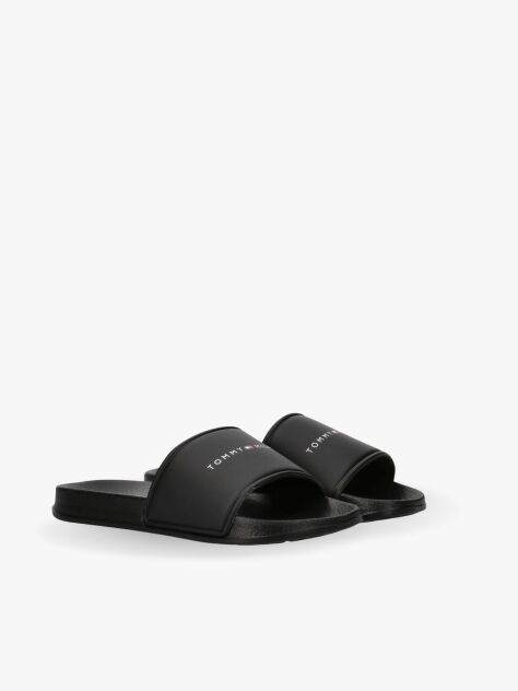 Black Logo Pool Slides  Kids Unisex