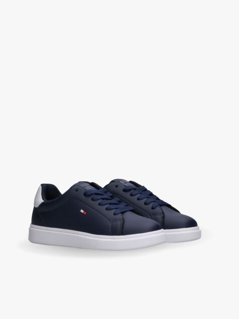 Blue Flag Embroidery Lace-Up Sneakers  Kids Unisex