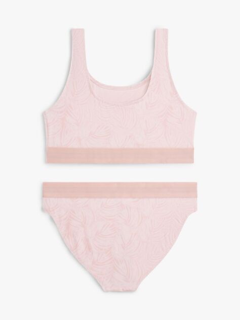 Pink Original Logo Print Bralette Bikini Set  Girls