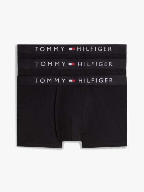 Black 3-Pack TH Original Logo Waistband Trunks  Men
