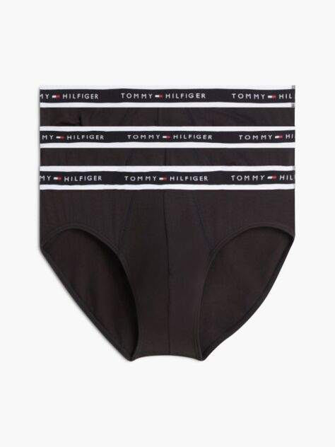 Negru 3-Pack Signature Chiloti Cu Logo Repetat Pe Talie  Barbati