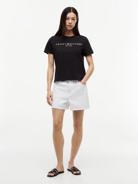 Black Logo Crew Neck T-Shirt  Women