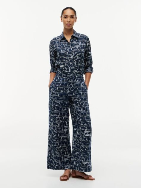 Multi Pantaloni Largi Si Relaxati Din In Pur  Femei