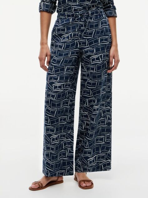 Multi Pantaloni Largi Si Relaxati Din In Pur  Femei