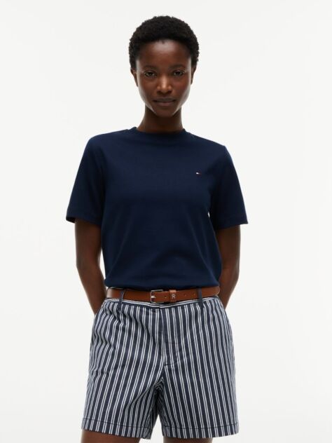 Blue Tricou Boxy Din Tricot Interlock  Femei