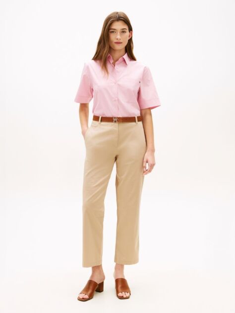 Bej Pantaloni Chino Slim Cu Croiala Dreapta  Femei