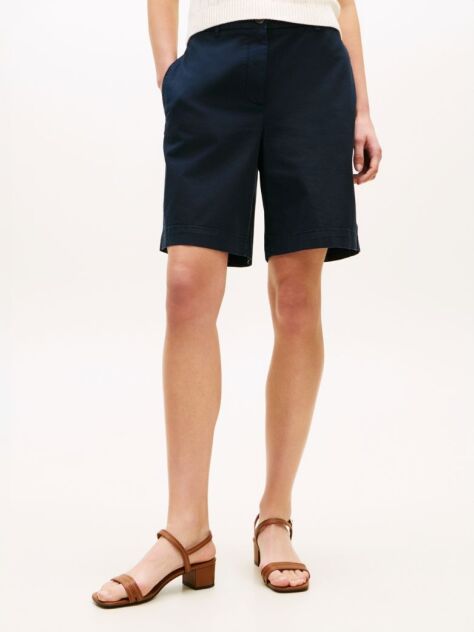 Blue Pantaloni Scurti Chino Spalati Cu Croiala Regular  Femei