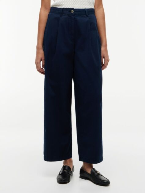 Blue Washed Barrel Leg Chinos  Women