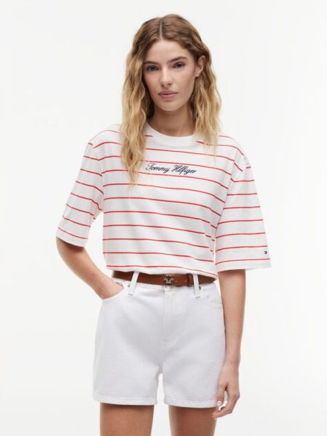 Multi Tricou Lejer Cu Guler Rotund Si Logo Brodat  Femei