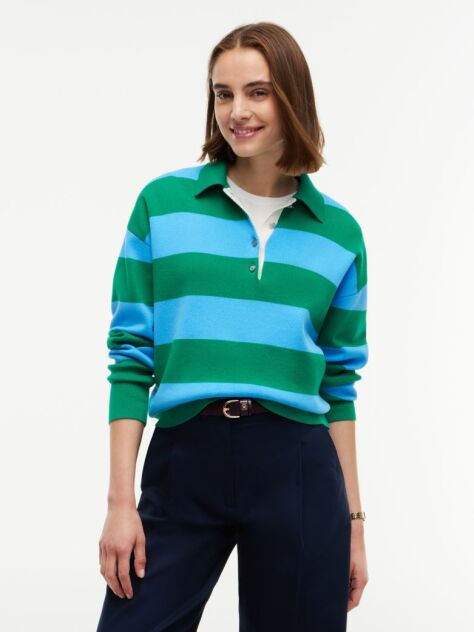 Multi Pulover Polo Premium Tricotat Cu Nasturi Aurii  Femei