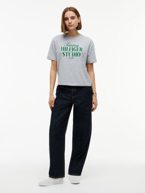 Grey Logo Relaxed Jersey T-Shirt  Women