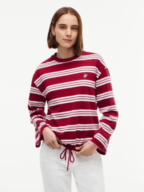 Multi T-Shirt Cu Maneca Lunga Cordon Si Dungi  Femei