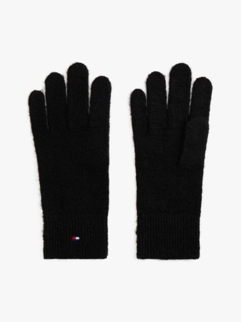 Negru Manusi Pufoase Tricotate Cu Hilfiger Flag  Femei