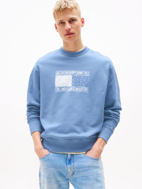 Blue Paisley Logo Relaxed Sweatshirt  Men