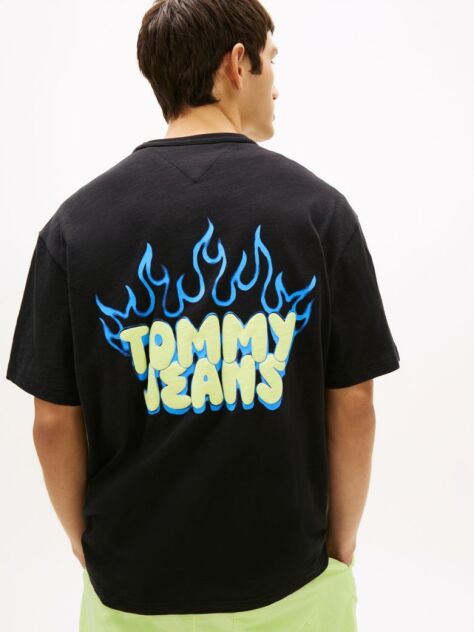 Black Bubble Logo Textured Jersey Relaxed T-Shirt  Men