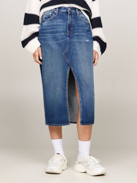 Denim Claire High Rise Denim Midi Skirt  Women