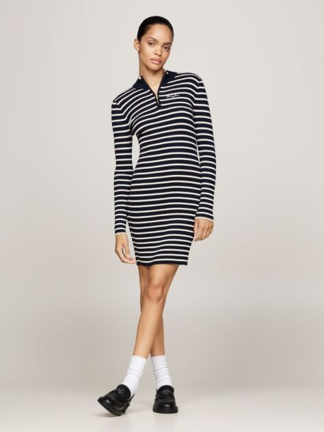 Multi Metallic Stripe Mini Jumper Dress  Women