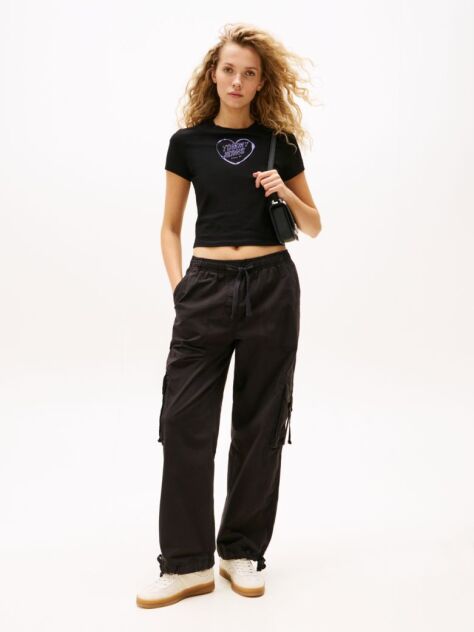 Negru Pantaloni Cargo Largi  Femei