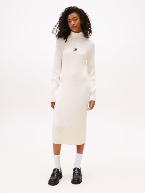 White Tommy Badge Maxi Jumper Dress  Women