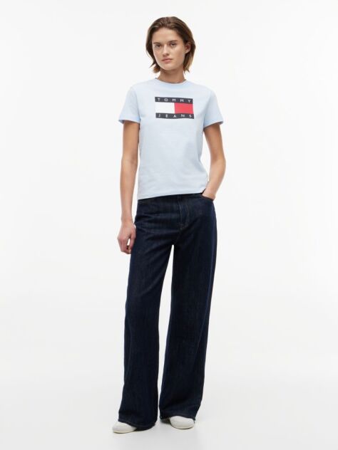 Blue T-Shirt Tonal Cu Steag Tommy  Femei