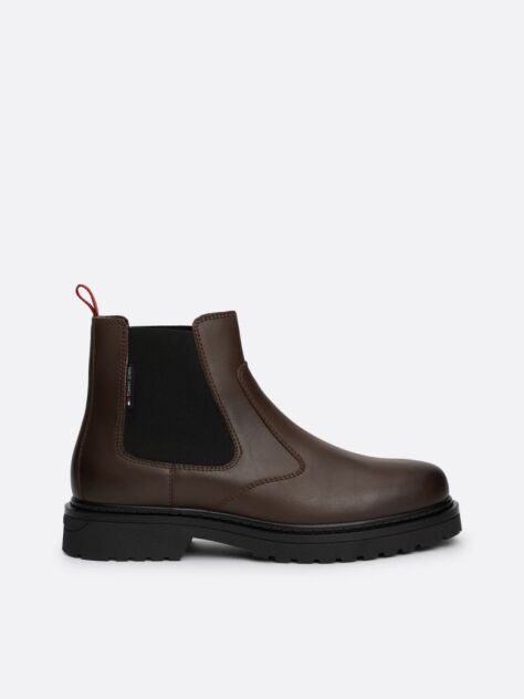 Brown Leather Cleat Signature Chelsea Boots  Men