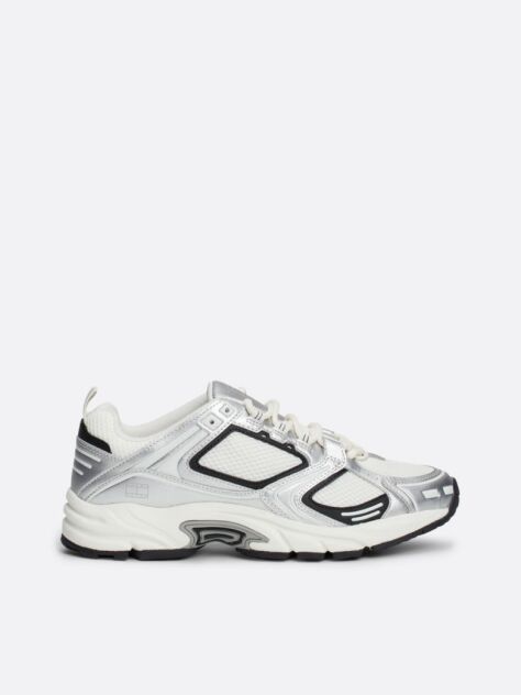Silver Metallic Runner Trainers  Women