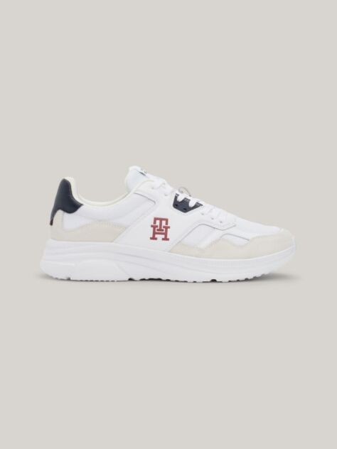 Alb Pantofi Sport Cu Textura Mixta Si Logo TH  Barbati