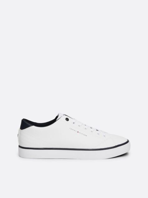 White Essential Textured Stitch Logo Trainers  Men